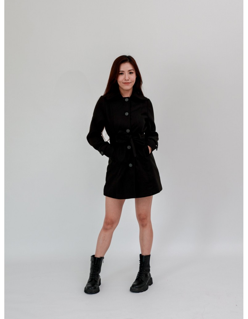 Women Trench Coat Black