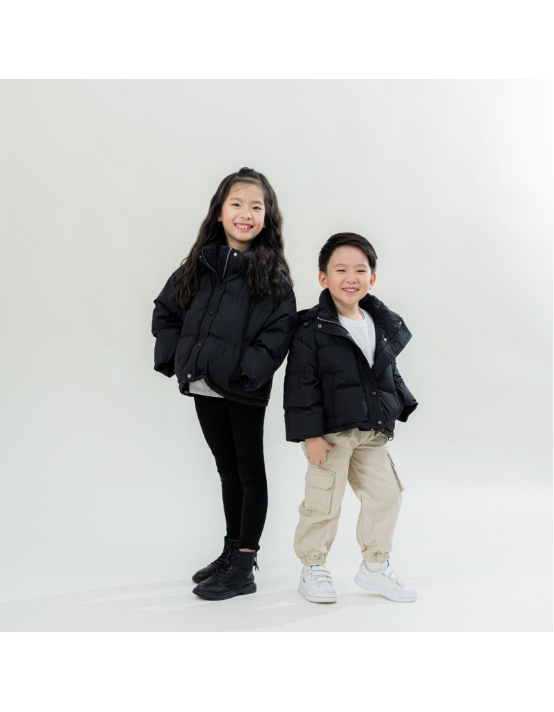 Kids Unisex Winter Down Jacket Black