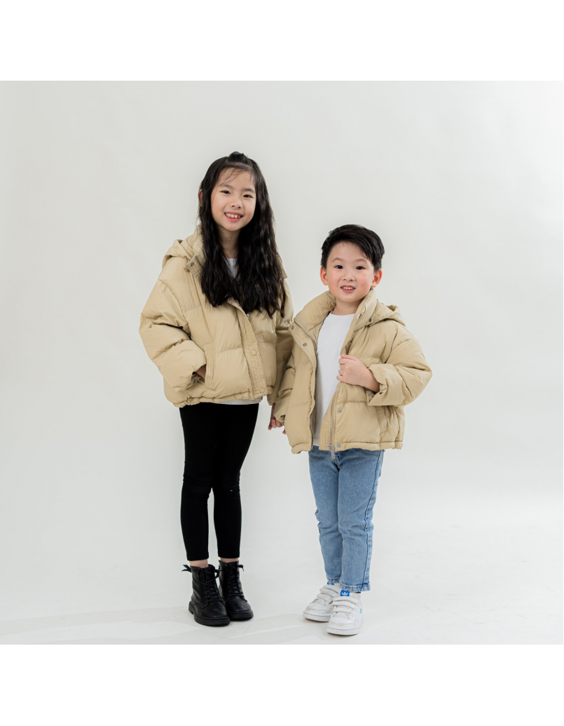 Kids Unisex Winter Down Jacket Yellow