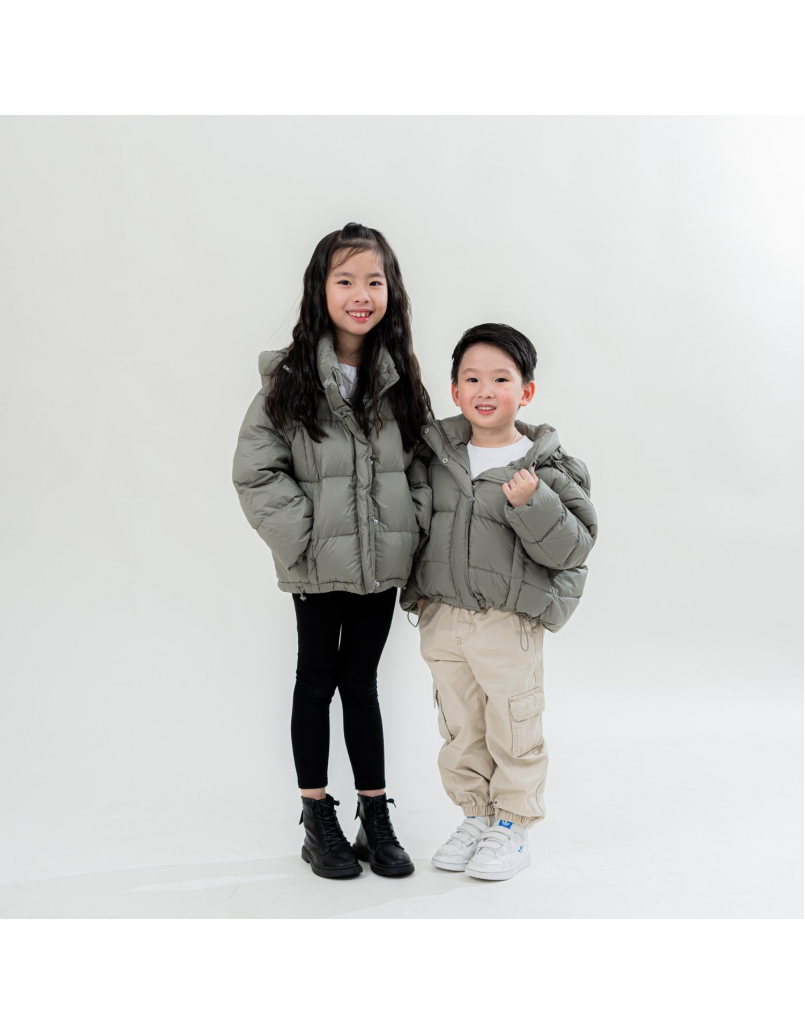Kids Unisex Winter Down Jacket Grey