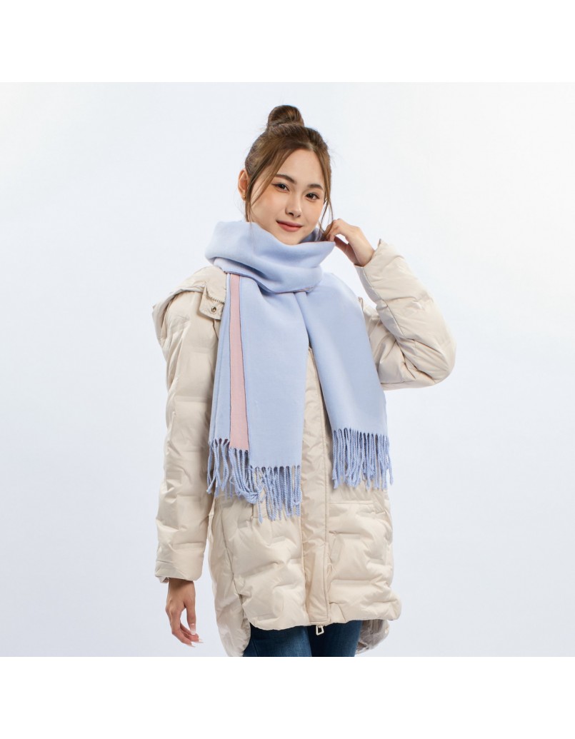 Duo-Colour Winter Scarf Light Blue/Pink